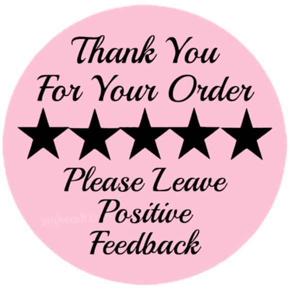 Thank You Stickers Positive Feedback Labels 5 Star Review Packaging - Picture 5 of 15